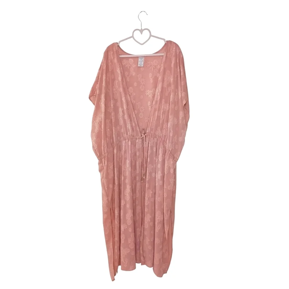 Time and Tru Rose Pink Swim Coverup Kimono